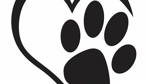 Paw Prints Heart SVG Dog Paw Svg Dog Love Silhouette File | Etsy | Paw