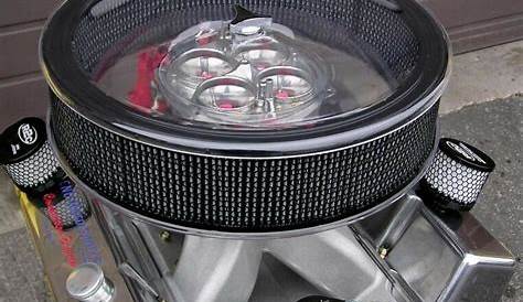 Clear 18" Holley Dominator Air Cleaner Sys Drp Base 1.75" 2600 CFM 3