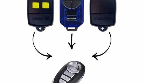 Dominator YBS2 black garage door remote control with 2 yellow buttons
