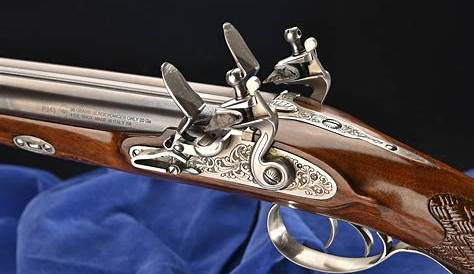 Double Barrel Flintlock Shotgun 1700s Engraved Belgian