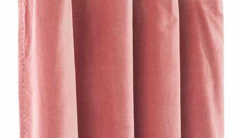 Rideau occultant en velours de coton rose poudré doublé