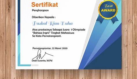 Sertifikat Template / Download Kumpulan template sertifikat Seminar