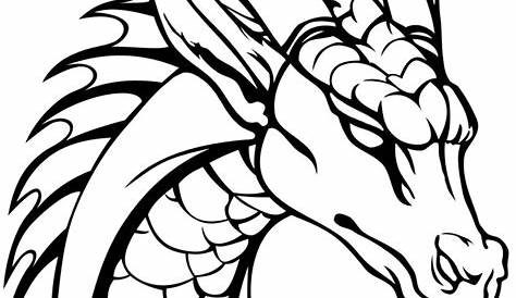 Dragon head - Dragons Adult Coloring Pages