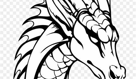 Line art mythical dragon head detailed a Vector Image