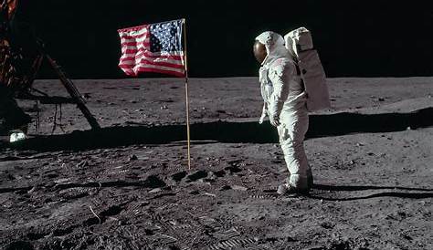 US flag on the moon Photograph by Courtesy of NASA