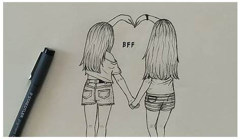 How To Draw Best Friends Easy Step By Step - Bff Easy Sketch Friendship