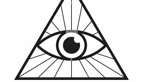 Auge in Dreieck gesetzt. Alle sehen Augen Pyramide Sammlung. Illuminati