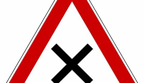 Illustration der dreieckige Warnschild mit Kreuz Stock-Vektorgrafik - Alamy