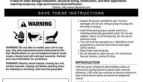 Dri-Eaz Lgr 7000Xli Parts Manual