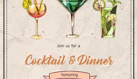 Drinks And Dinner Party Invitation Stars Cocktails Drink Dance Template Online Maker
