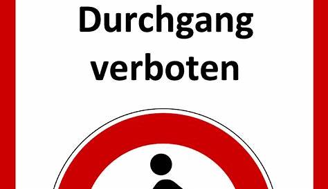 Schild Durchgang verboten Hinweisschild 3 mm Alu-Verbund - Schilderei