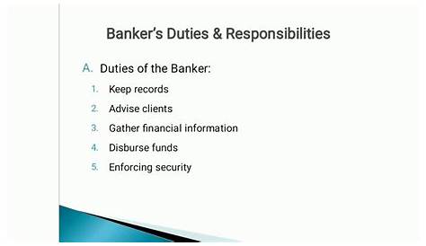 Bankers Job Description