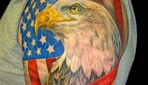 95+ Bald Eagle With American Flag Tattoos & Designs With Meanings