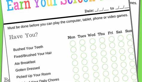 Earn Your Screen Time Free Printable Screen time for kids, Chore list