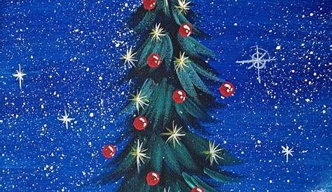 Easy Christmas Tree Paintings For Beginners