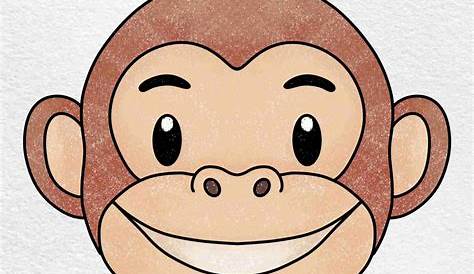 Learn How to Draw a Monkey Cartoon Face (Zoo Animals) Step by Step