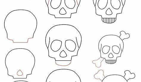 Easy drawings of skulls - making-the-web.com | Skulls drawing, Cartoon