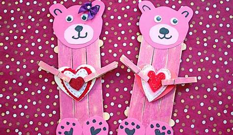 Easy Popsicle Stick Valentine Crafts 's Day Button Heart Frame Craft The