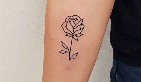 Rose tattoo simple lines