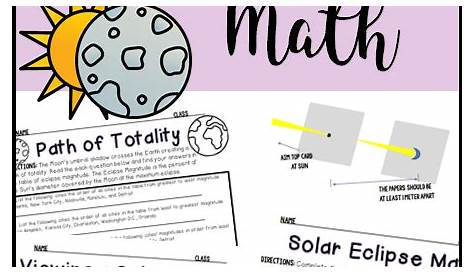 Eclipse Solar 2017 Math Activities Party And Vivify Stem Party