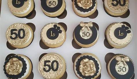 50th Birthday Cupcake Toppers, 50th Birthday Party Decorations