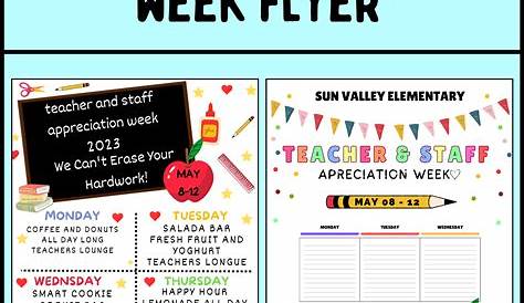 Teacher Appreciation Week, Instant Download, Editable Itinerary Poster