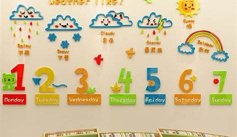 Educational Wall Stickers For Kids Numbers Decal Classroom Stencils Nursery Art