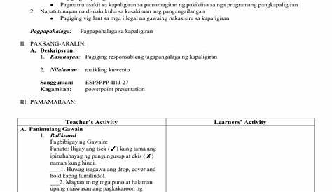 COT - A Detailed Lesson Plan for Edukasyon sa Pagpapakatao Grade 5