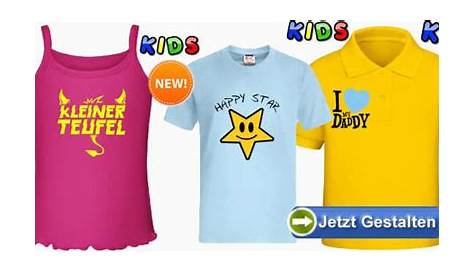 Kinder T-Shirts selbst gestalten und individuell bedrucken lassen