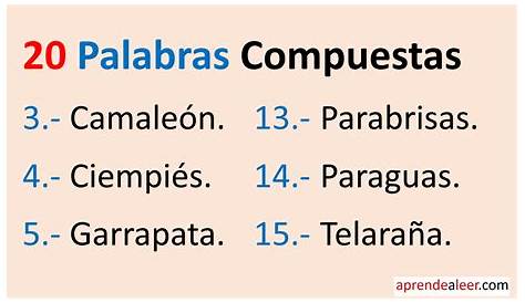 100 Ejemplos de Palabras Compuestas