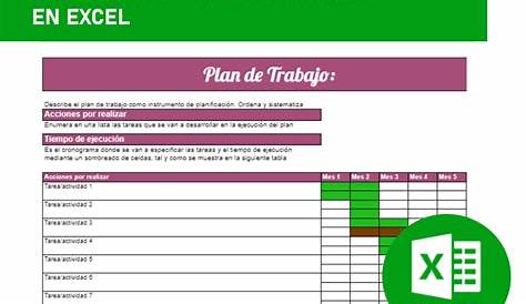 Plan De Trabajo Semanal En Excel