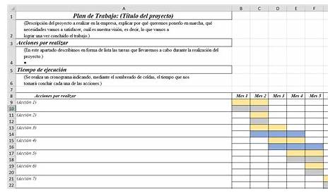 ᐅ Modelo Excel » Plan de trabajo (Descargar Gratis)