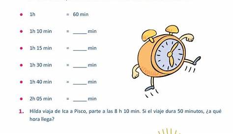 Horas, minutos y segundos Idioma: español (o castellano) Curso/nivel