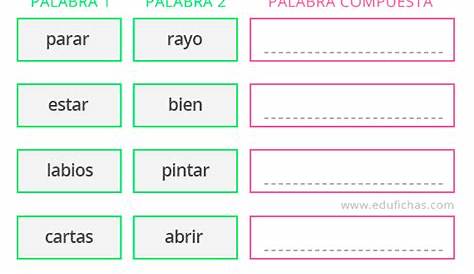 Palabras Compuestas | Ejercicios de Formar Palabras para Primaria