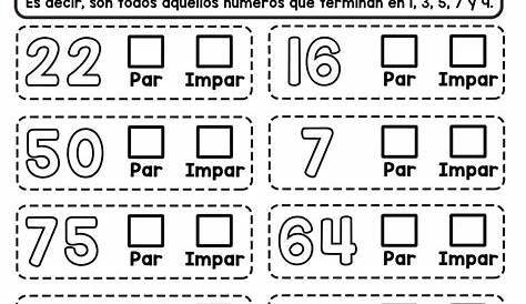 NÚMEROS PARES Y NÚMEROS IMPARES