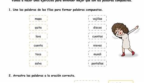 Ejercicio interactivo de Palabras compuestas para Segundo de primaria