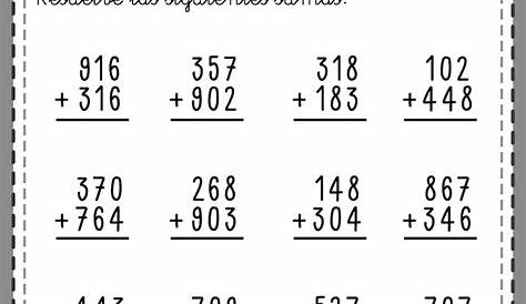 concepto de suma y resta para primer grado de tres cifras sin reagrupar