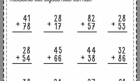 Ejercicios de sumas de 2 cifras - ABC Fichas