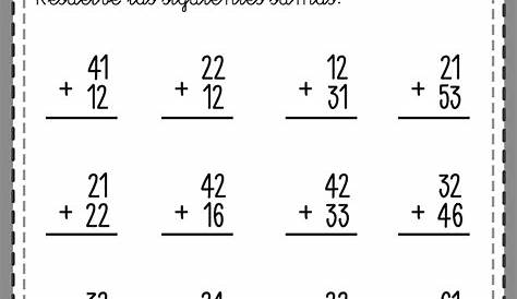 Ejercicio De Sumas 2 Cifras Sin Llevar