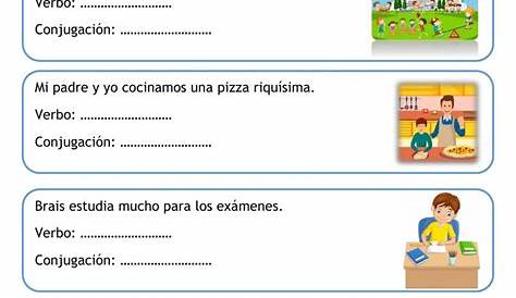 Fichas de actividades para trabajar los verbos en primaria