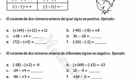 1.E: números enteros (ejercicios) – las matematicas