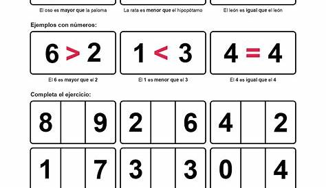 EJERCICIO: MAYOR, MENOR O IGUAL CON DIBUJOS – Imagenes Educativas