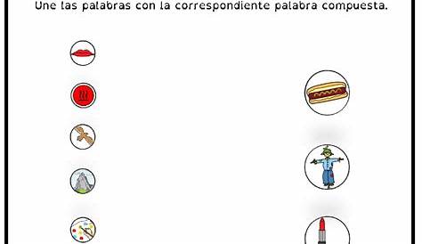 Fichas PALABRAS COMPUESTAS 2º (1pg.) | Tipología Lingüística | Sintaxis