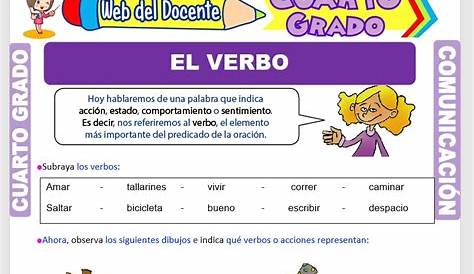 a spanish worksheet with the words el verbo and an image of a woman