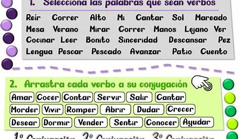 Ficha online de Los verbos para Cuarto de Primaria. Puedes hacer los