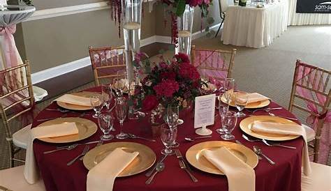 Elegant Valentine Pink Aubergine Black And Gold Decor Marsala Centerpiece Fall Wedding