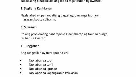 Bahagi Ng Maikling Kwento Grade 9