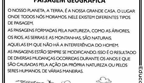 Geografia paisagem natural e modificada atividade sobre paisagem