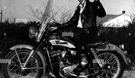 Elvis Presley on his Harley-Davidson, 1956. ~ vintage everyday