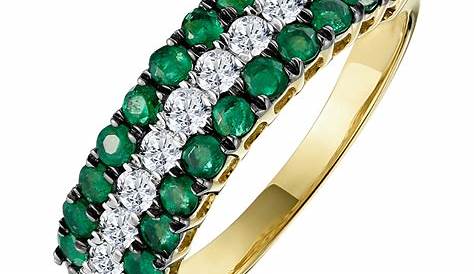Emerald And Diamond Eternity Ring 18ct White Gold